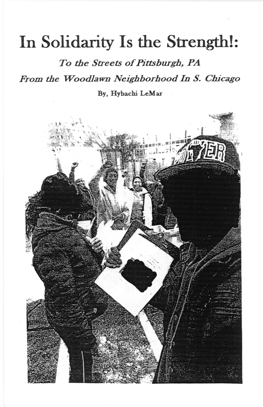 In Solidarity Is the Strength!:  To the Streets of Pittsburgh, PA From the Woodlawn Neighborhood In S. Chicago By, Hybachi LeMar  